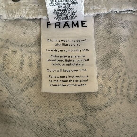 Frame Denim Le Mini Skirt Grey Python Snake Print Sz 31 - Picture 10 of 12